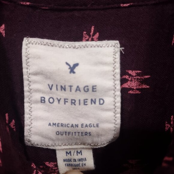 American Eagle Vintage Boyfriend Flannel Size Medium - Picture 3 of 5